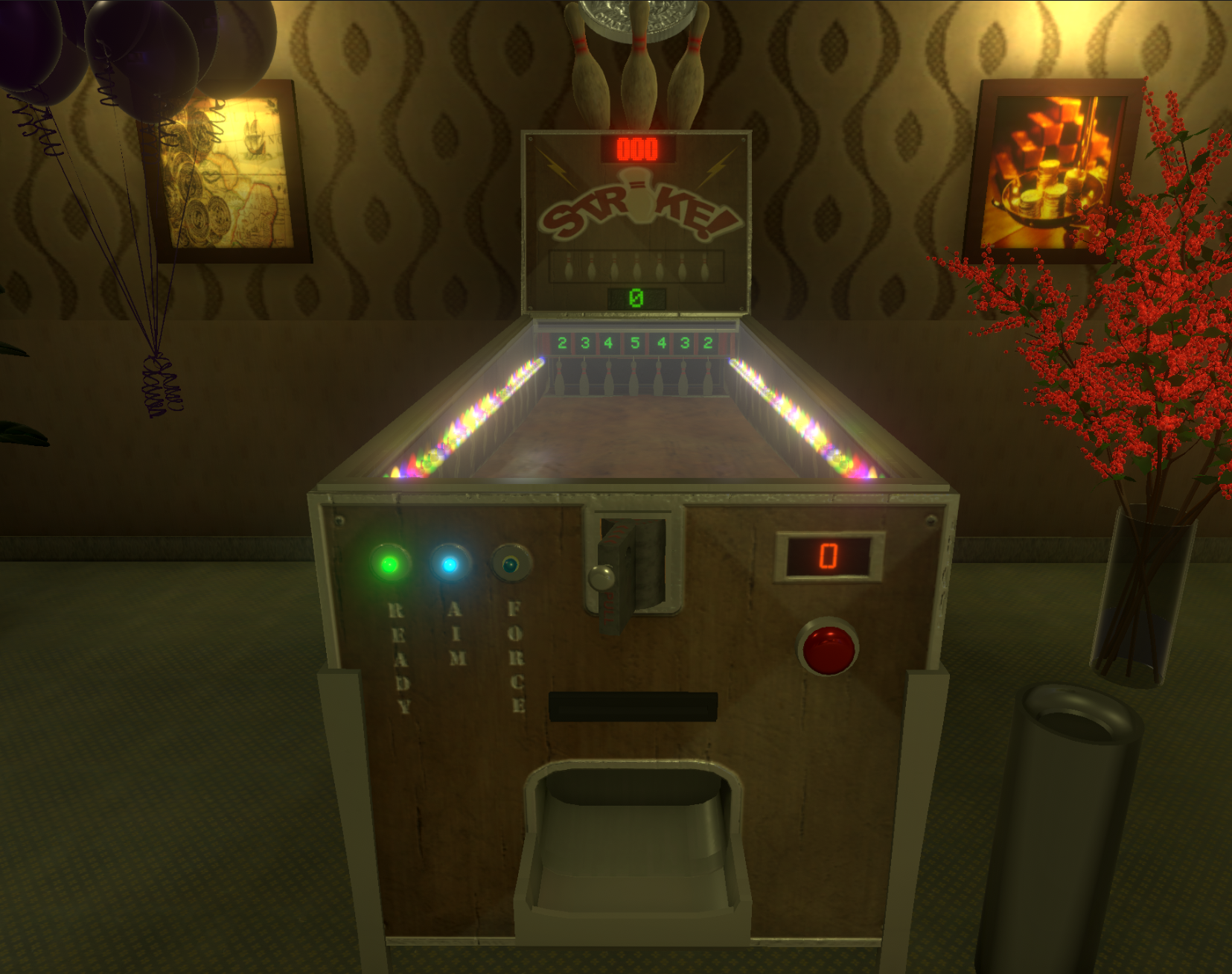 Old bowling coin machine